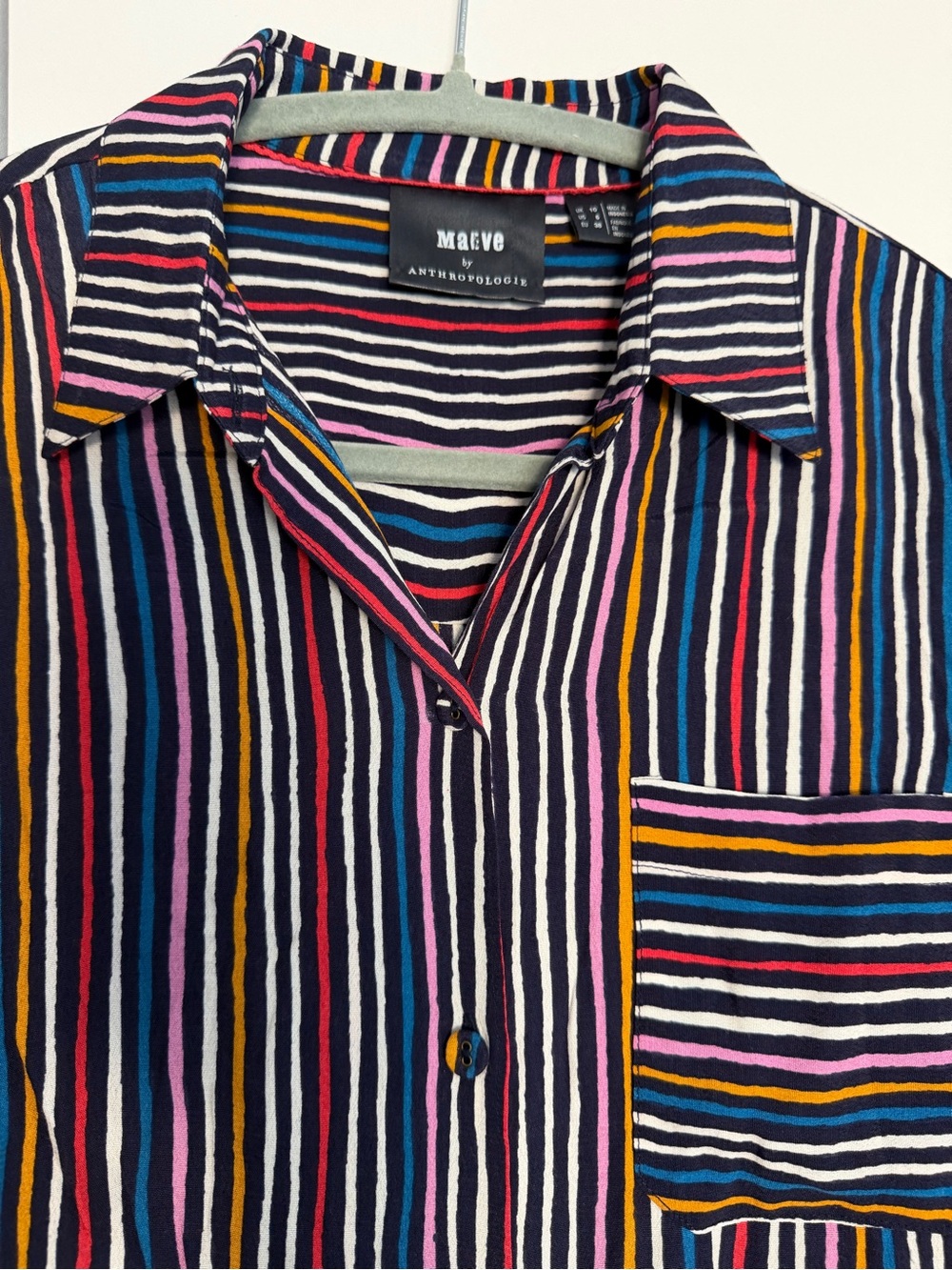 Maeve by Anthropologie Multicolor Striped Maxi Shirt Dress – Size US 6 - Picture 3 of 6